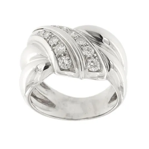 Bague bandeau nœud en or blanc 18 ct et diamants sold by 58 Facettes