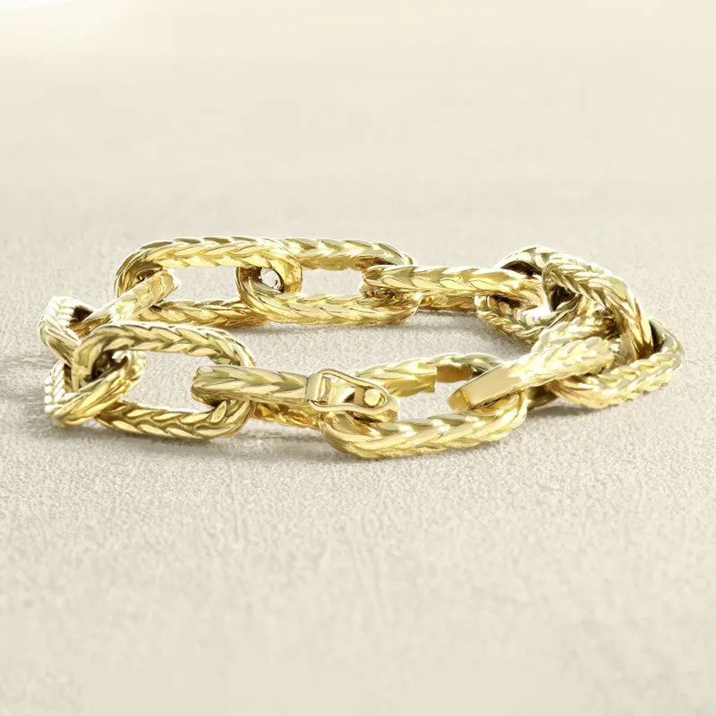 Bracelet maille godronnée en or jaune sold by 58 Facettes product image thumbnail 3