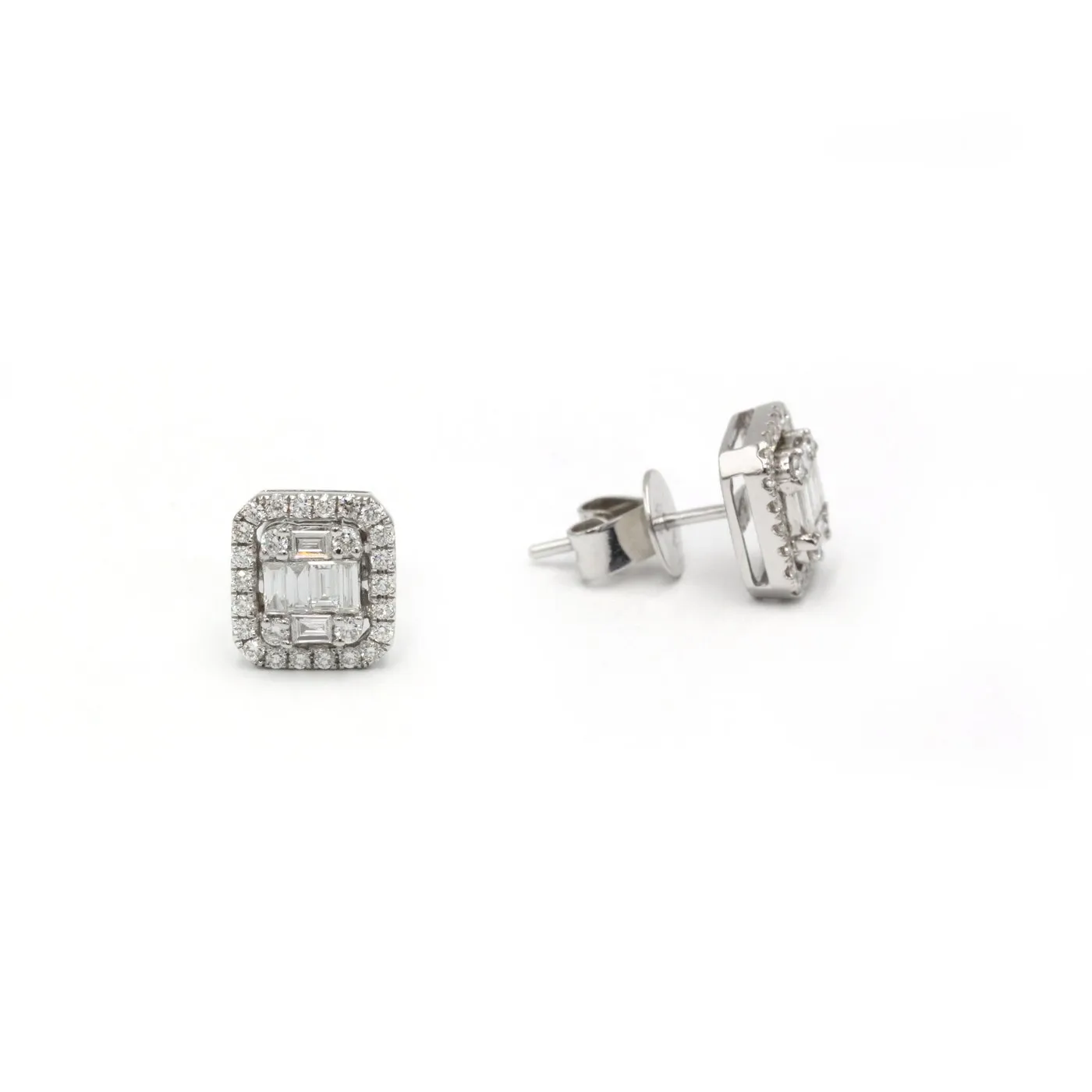 Boucles d'oreilles en or blanc 750‰ et diamants sold by 58 Facettes product image thumbnail 2
