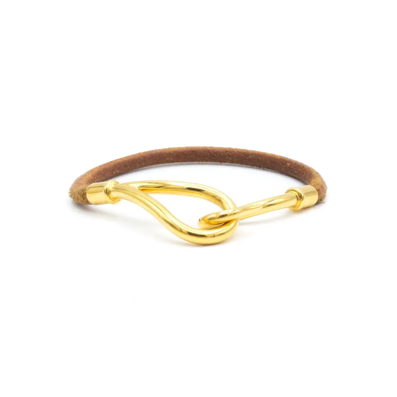 Hermès - Bracelet Jumbo en métal doré et cuir made by 58 Facettes