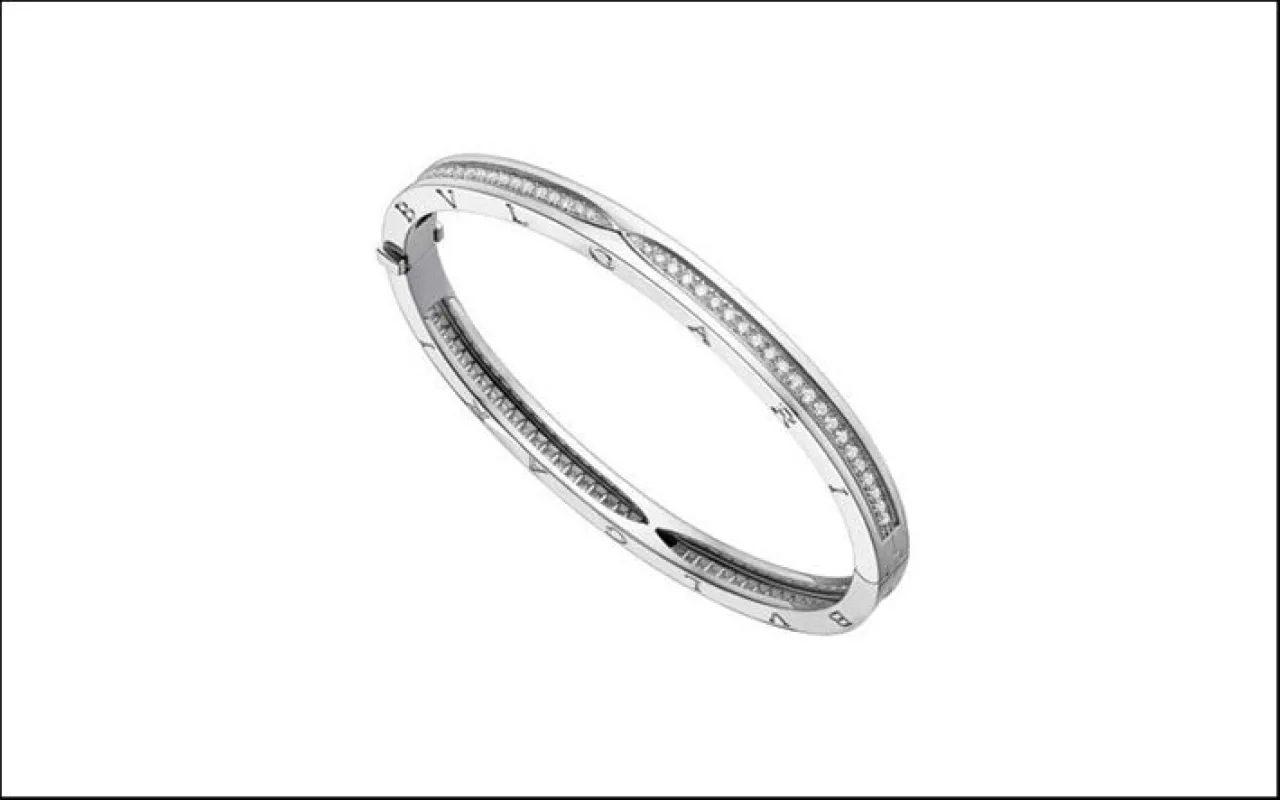 Bracelet Bulgari B.Zero1 en or blanc serti de diamants made by 58 Facettes