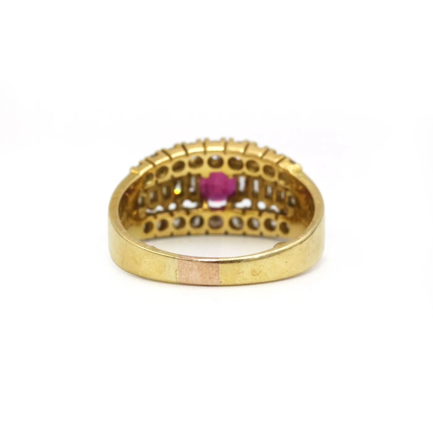 Bague bandeau en or jaune sertie de rubis et diamants sold by 58 Facettes product image thumbnail 5