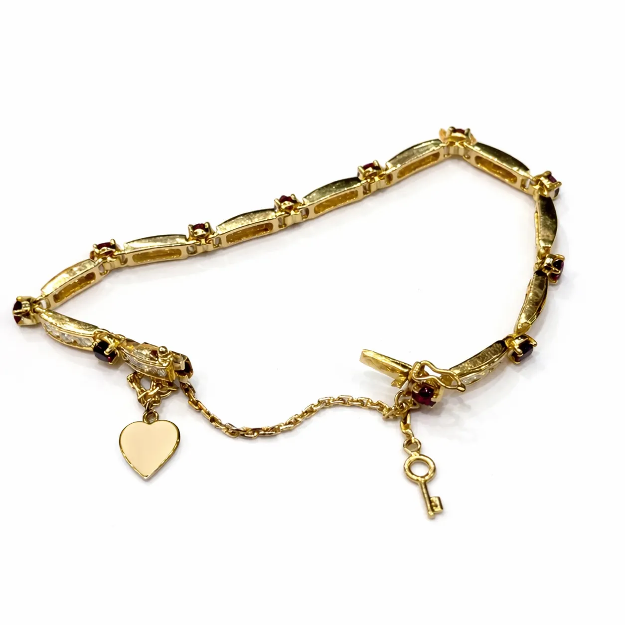 Bracelet jonc en or jaune 18 carats avec diamants et rubis sold by 58 Facettes product image thumbnail 3