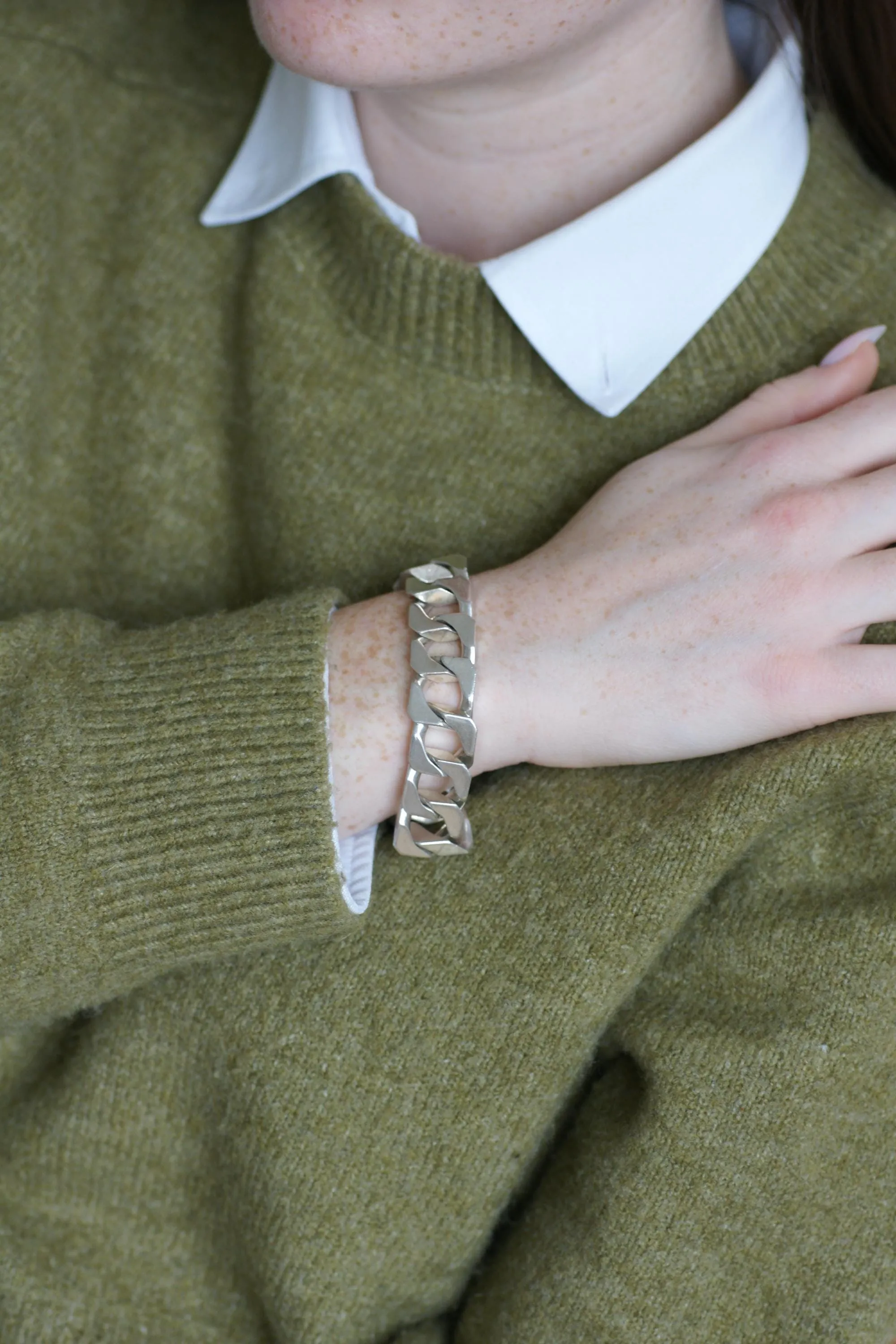 Bracelet gourmette articulé en argent 800 sold by 58 Facettes product image thumbnail 2