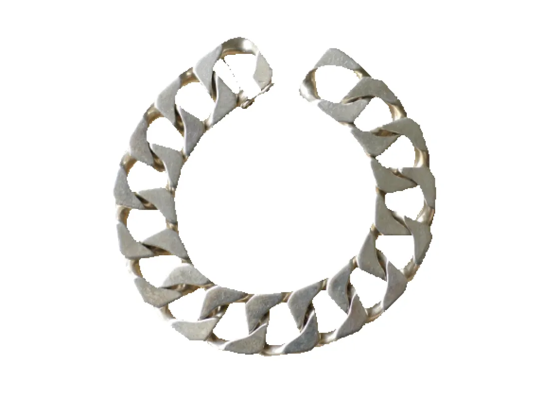 Bracelet gourmette articulé en argent 800 made by 58 Facettes