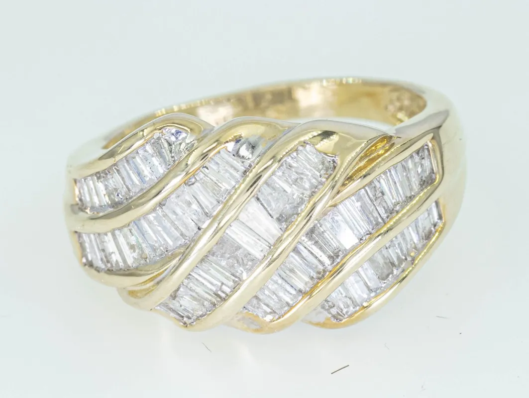 Bague entourage - Or jaune 14 ct et diamants 1,08 ct made by 58 Facettes