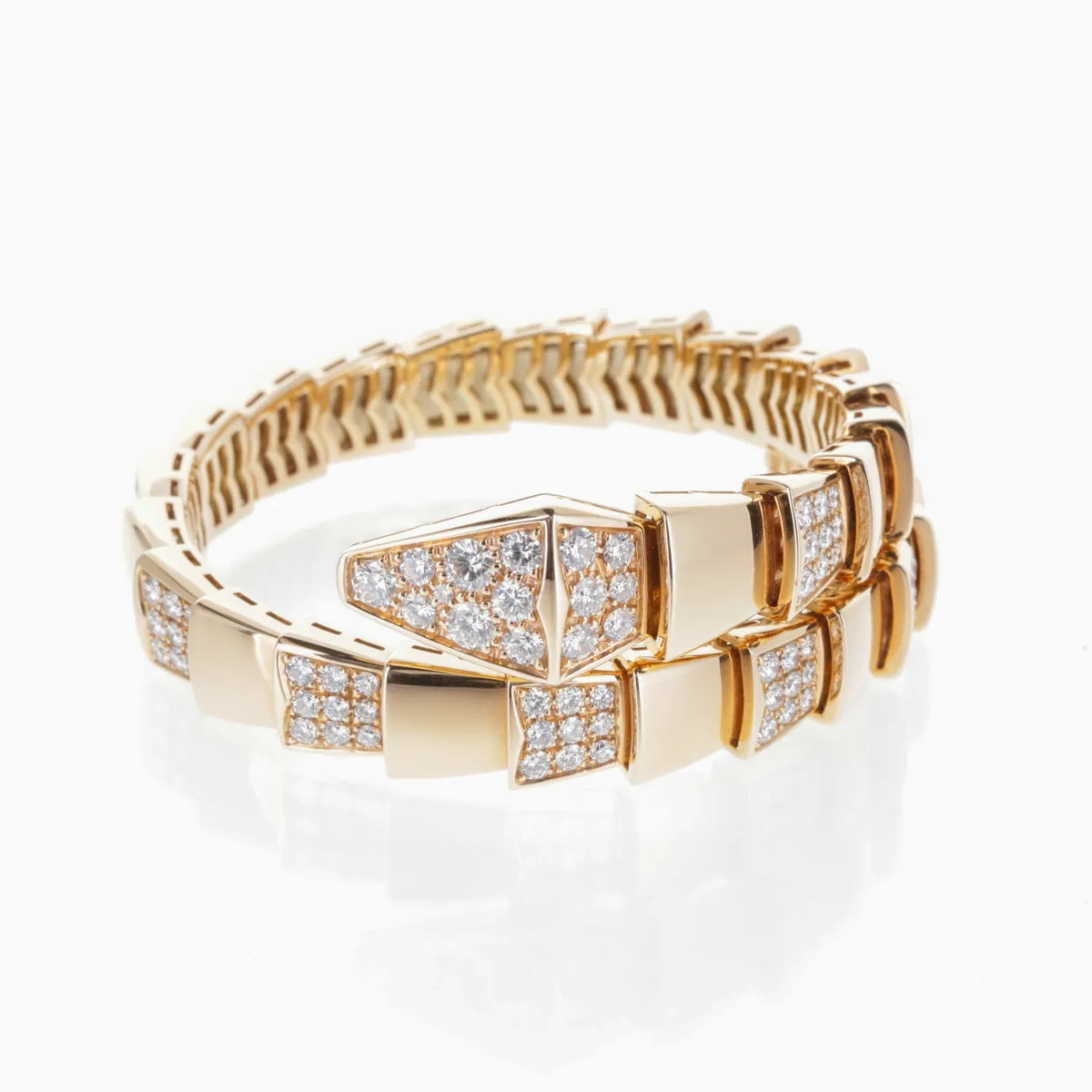 Bulgari Serpenti - Bracelet en or rose 18 carats et diamants sold by 58 Facettes product image thumbnail 2