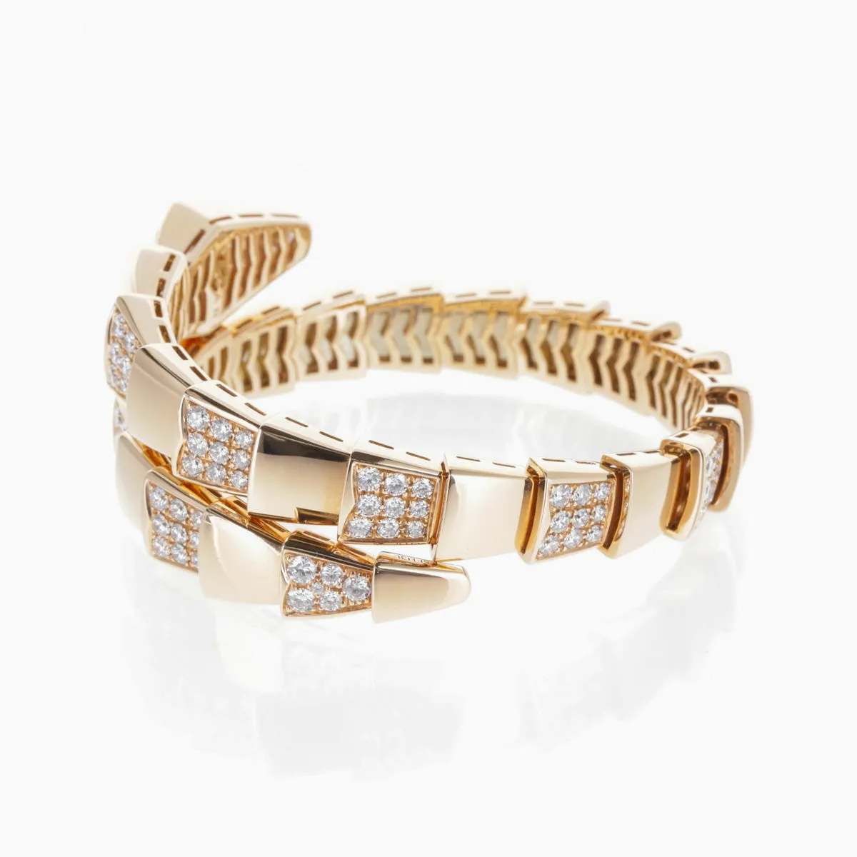 Bulgari Serpenti - Bracelet en or rose 18 carats et diamants sold by 58 Facettes product image thumbnail 3