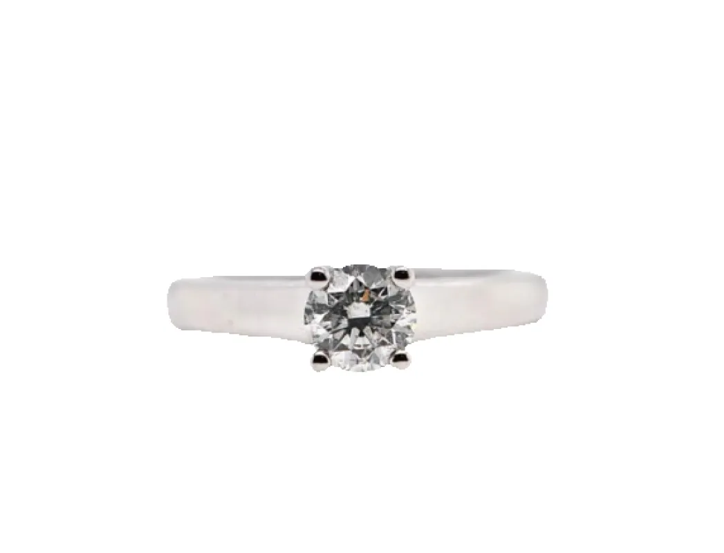 Bague solitaire en or blanc 18 carats avec diamant 0,750 ct made by 58 Facettes