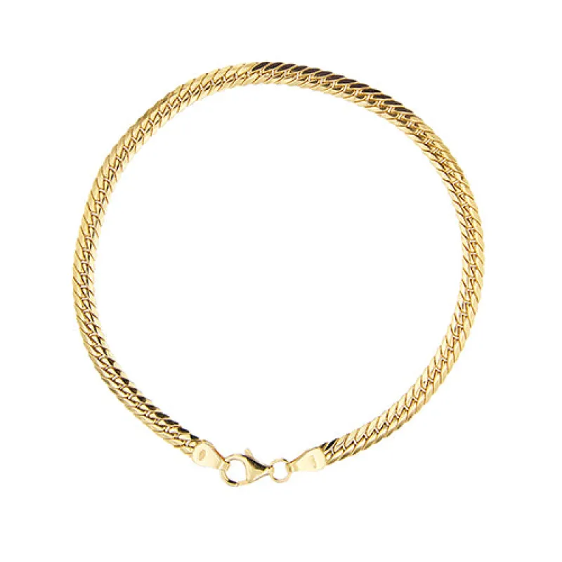 Bracelet maille gourmette en or jaune 18 carats made by 58 Facettes