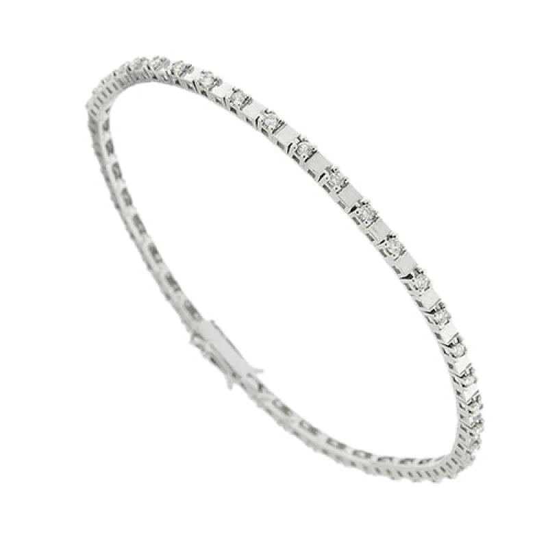 Bracelet tennis - en or blanc 18 ct et diamants 0,54 ct made by 58 Facettes