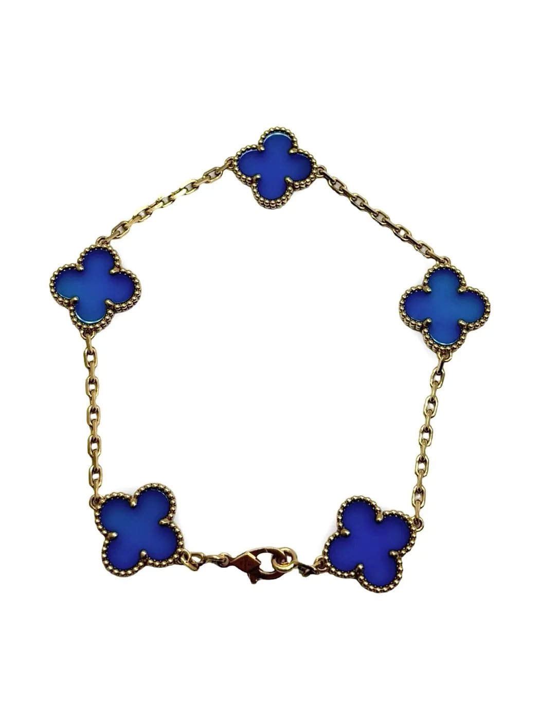 Van Cleef & Arpels Alhambra - Bracelet en or jaune 18K et agates sold by 58 Facettes