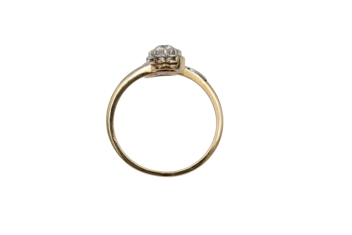 Toi et Moi - Bague en or jaune 18 carats et platine, diamants 0,85 ct sold by 58 Facettes product image thumbnail 5