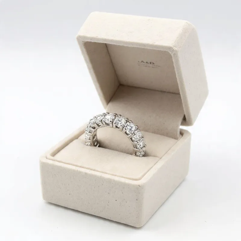 Bague alliance tour complet en or blanc 18 ct et diamants made by 58 Facettes