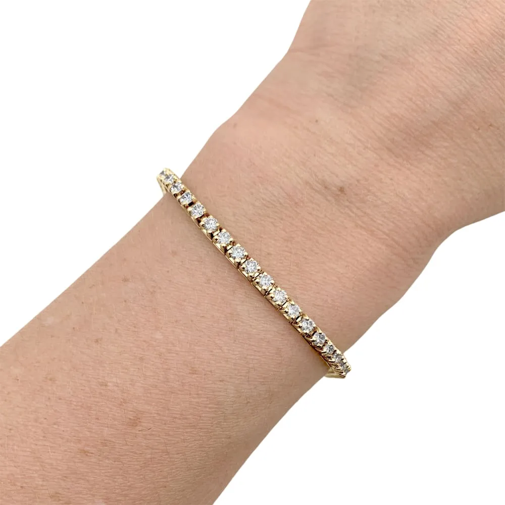 Bracelet ligne or jaune et diamants. sold by 58 Facettes product image thumbnail 5