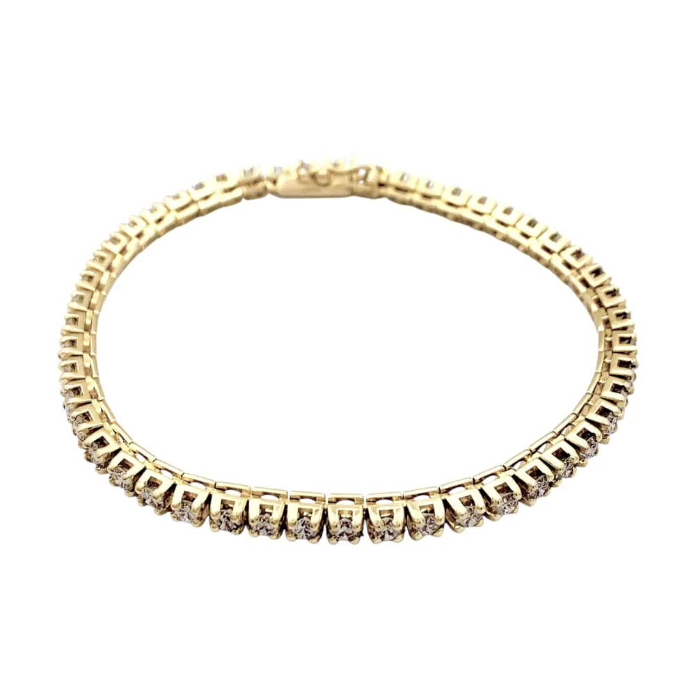 Bracelet ligne or jaune et diamants. sold by 58 Facettes product image thumbnail 2