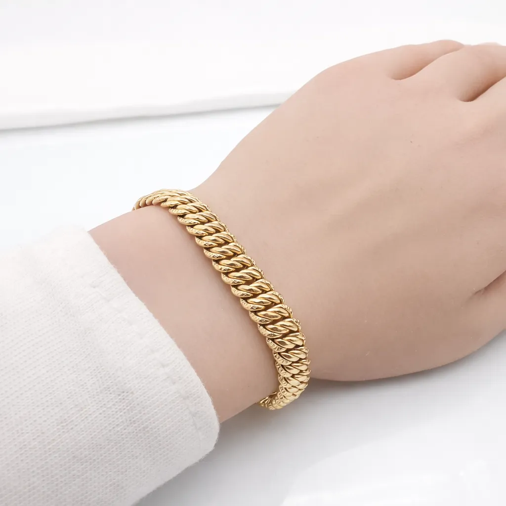 Bracelet maille américaine en or jaune 18 carats sold by 58 Facettes product image thumbnail 2