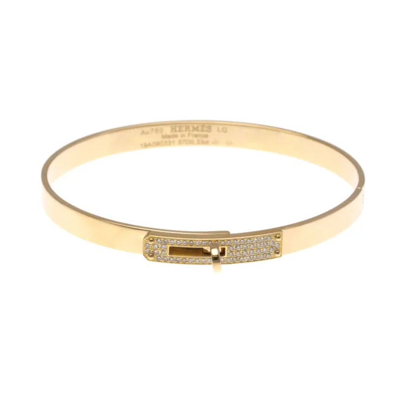 Hermès Kelly - Bracelet en or rose 18K et diamants pavés made by 58 Facettes