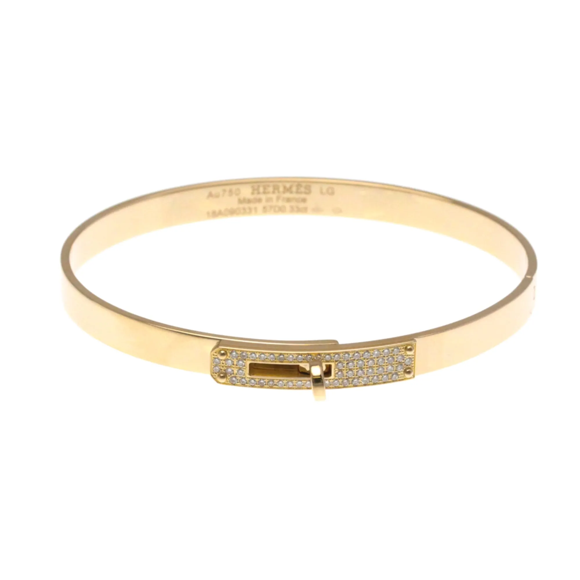 Hermès Kelly - Bracelet en or rose 18K et diamants pavés sold by 58 Facettes