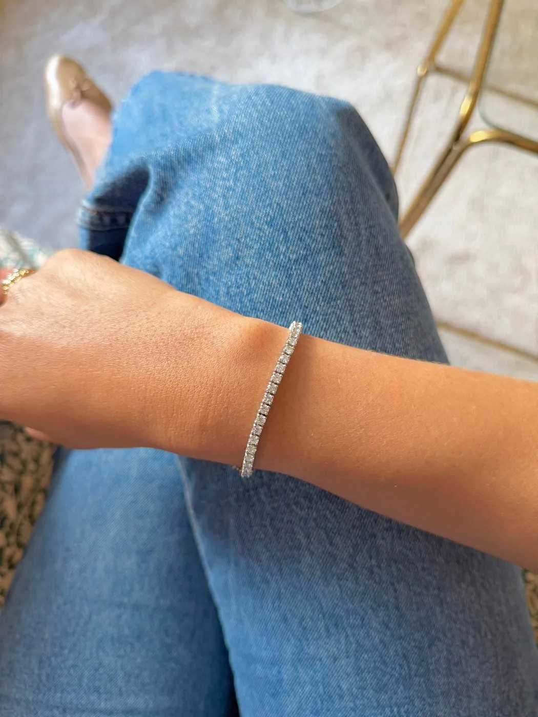 Bracelet ligne tennis en or blanc et diamants sold by 58 Facettes product image thumbnail 2