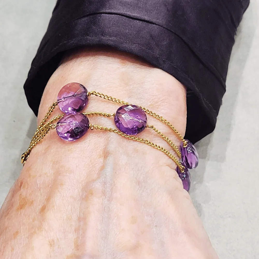 Bracelet - Améthystes en or jaune 18k sold by 58 Facettes product image thumbnail 2