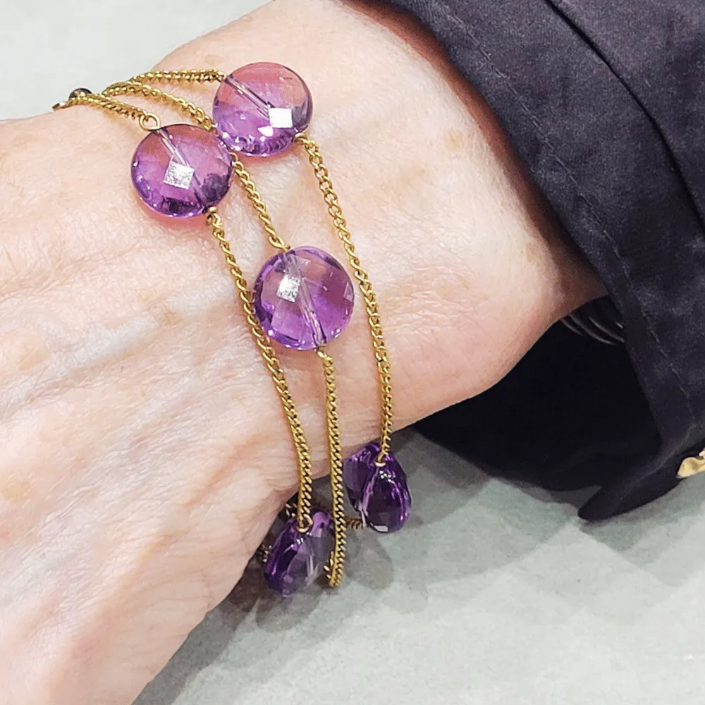 Bracelet - Améthystes en or jaune 18k sold by 58 Facettes product image thumbnail 3