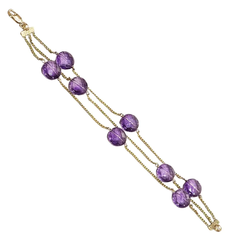 Bracelet - Améthystes en or jaune 18k made by 58 Facettes