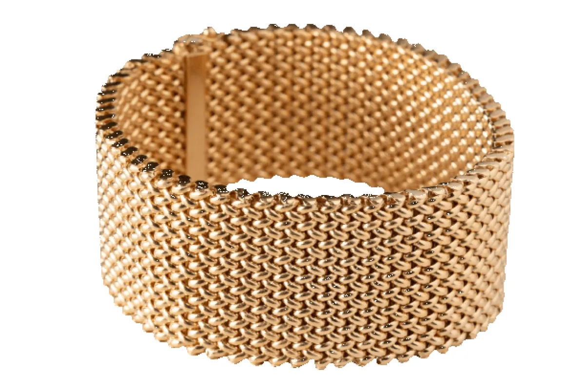 Bracelet vintage - Maille tissu en or jaune 18 ct made by 58 Facettes