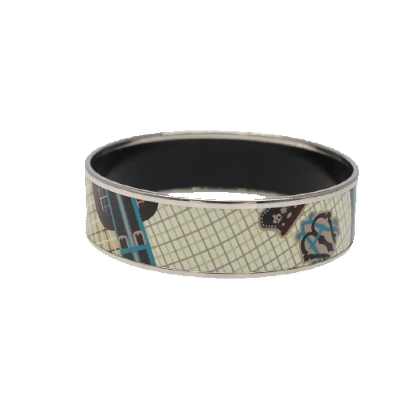 Hermès Vintage - Bracelet jonc en métal bleu made by 58 Facettes