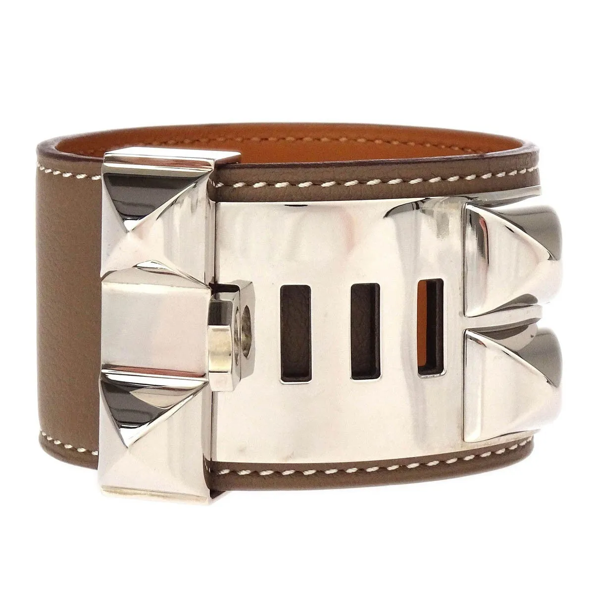 Hermès Collier de Chien - Bracelet en cuir gris sold by 58 Facettes product image thumbnail 2