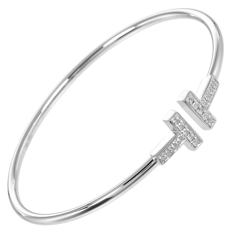 Tiffany & Co. - Bracelet T Wire en or blanc 18 ct et diamants made by 58 Facettes