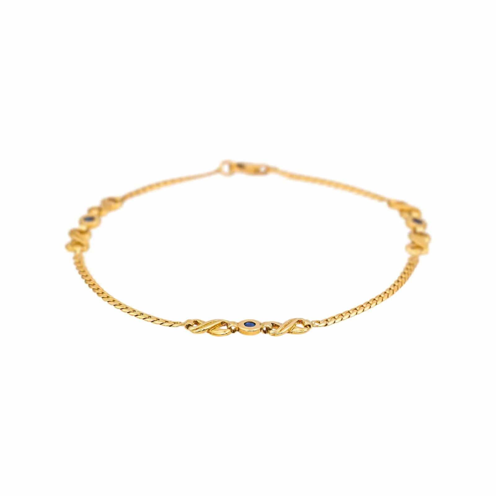 Bracelet Maille anglaise Or jaune Saphir sold by 58 Facettes product image thumbnail 3