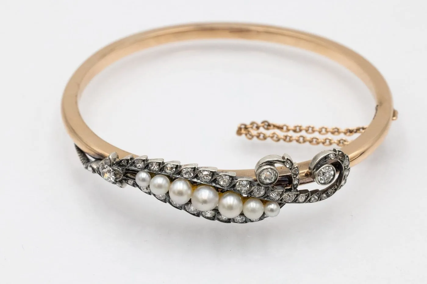 Bracelet Art nouveau en or jaune 585 avec diamants et perles sold by 58 Facettes product image thumbnail 4