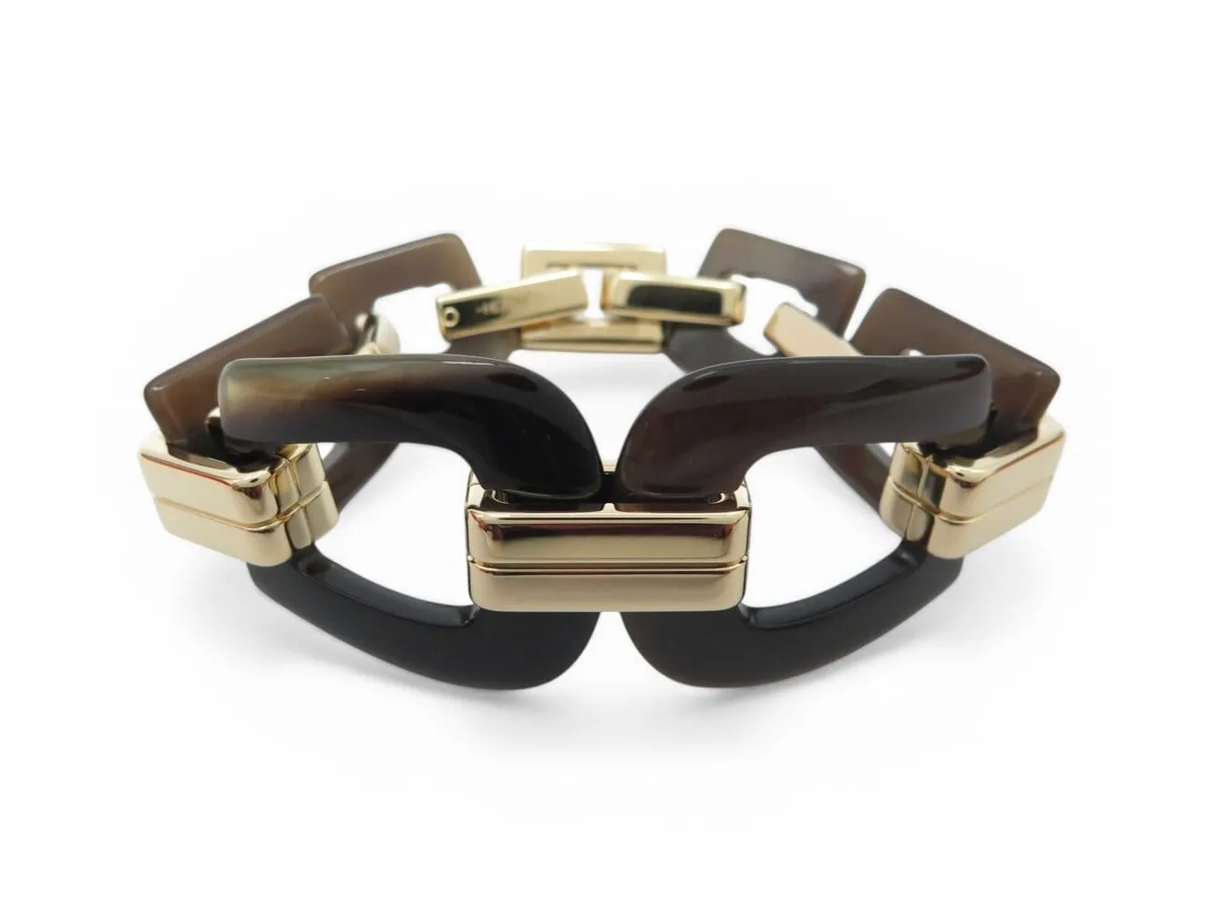 Hermès Écuyère - Bracelet en corne de buffle et métal doré sold by 58 Facettes