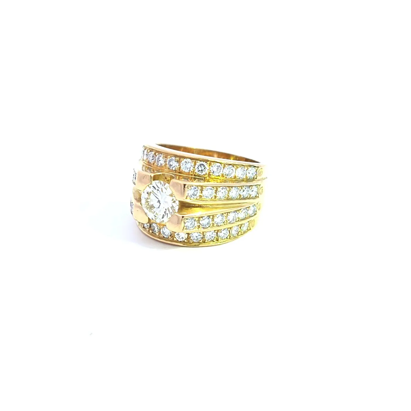 Bague vintage en or jaune 18k avec diamants sold by 58 Facettes product image thumbnail 2