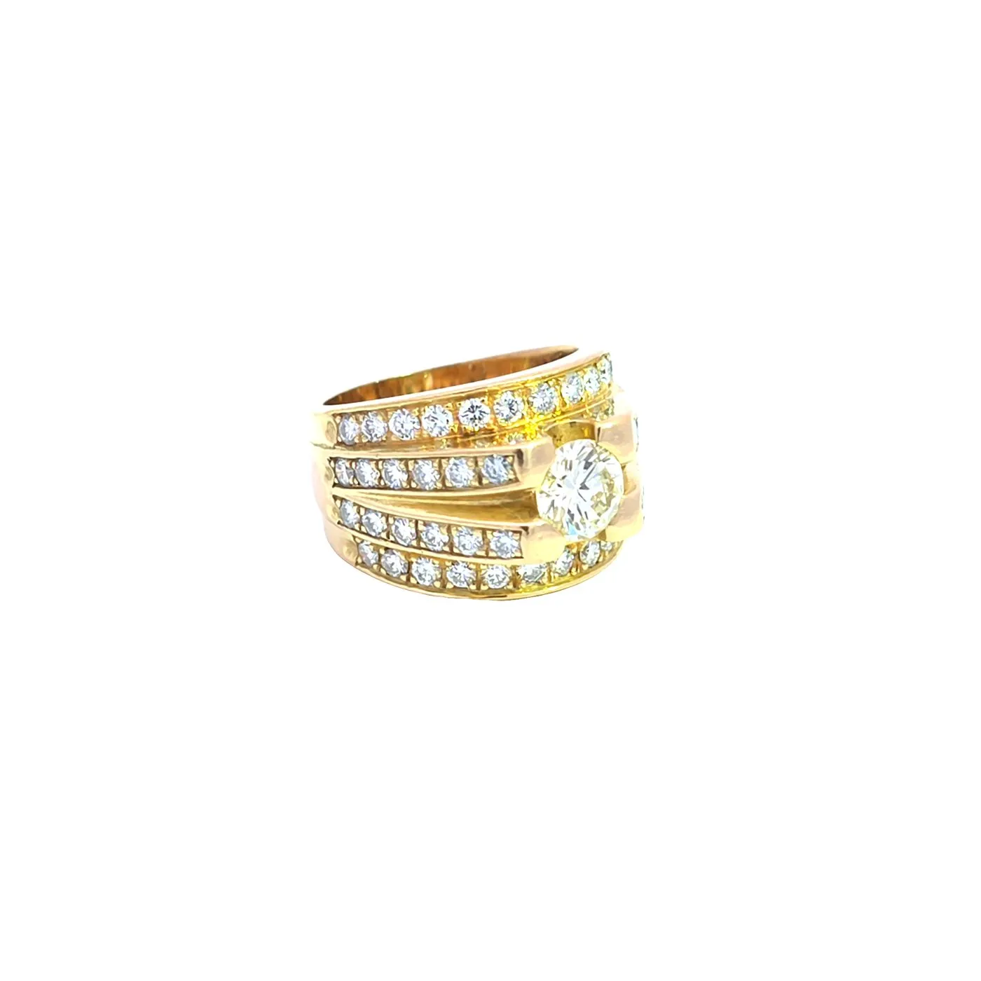 Bague vintage en or jaune 18k avec diamants sold by 58 Facettes product image thumbnail 3