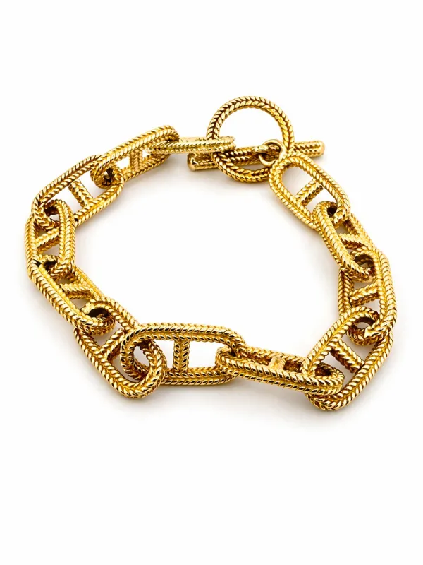 Bracelet chaîne en or jaune 18 carats avec fermoir toggle made by 58 Facettes