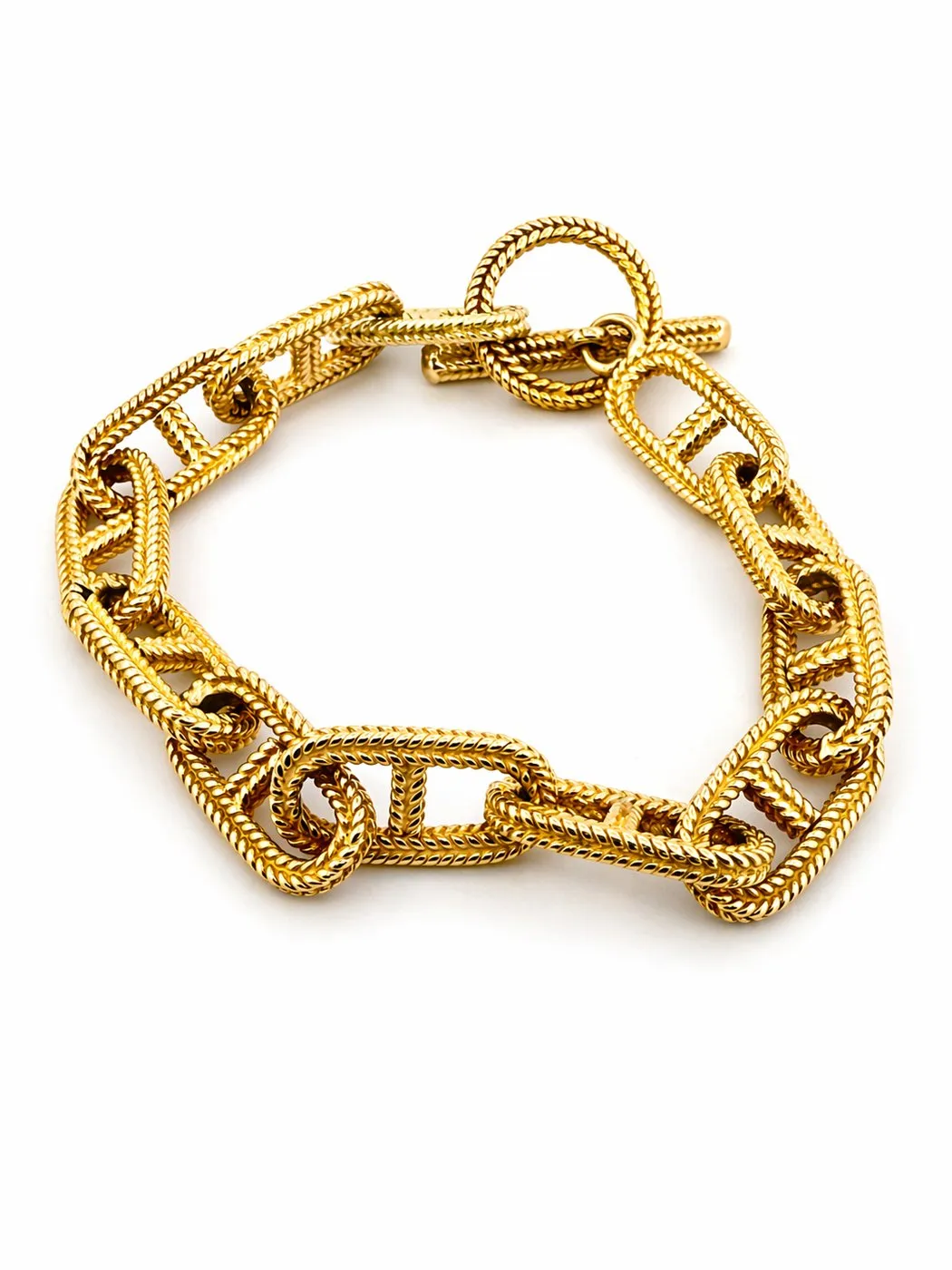 Bracelet chaîne en or jaune 18 carats avec fermoir toggle sold by 58 Facettes