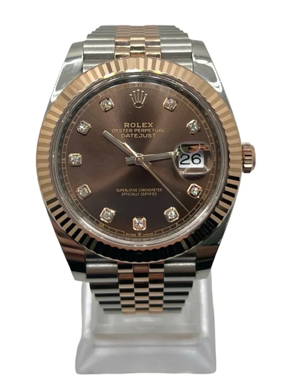 Rolex Datejust 41 - Montre en or rose et acier avec diamants made by 58 Facettes