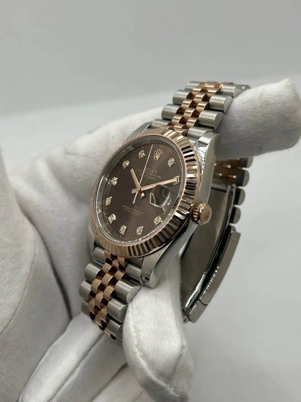Rolex Datejust 41 - Montre en or rose et acier avec diamants sold by 58 Facettes product image thumbnail 5