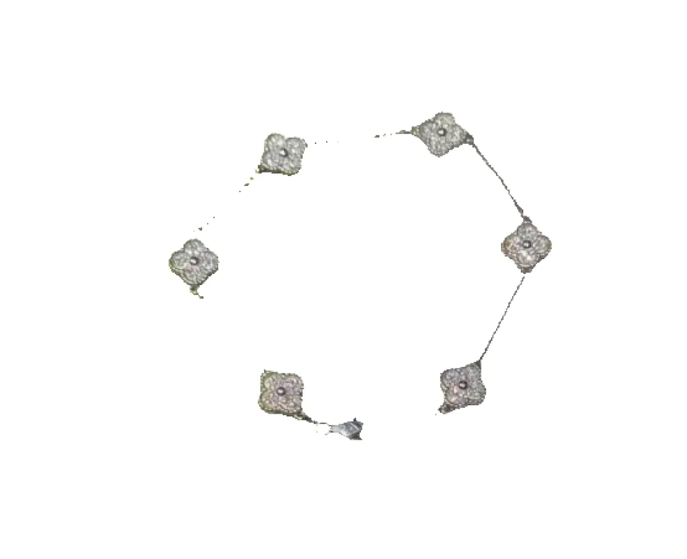 Van Cleef & Arpels Sweet Alhambra - Bracelet 6 motifs en or blanc et diamants made by 58 Facettes