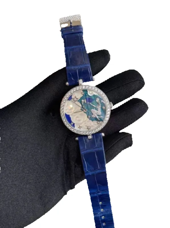 Van Cleef & Arpels - Montre Lady Arpels Zodiac Aquarius en or blanc et diamants made by 58 Facettes