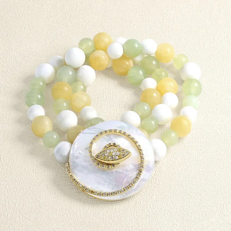 Susie Otero - Bracelet Carrousel en or jaune, diamants et nacre made by 58 Facettes