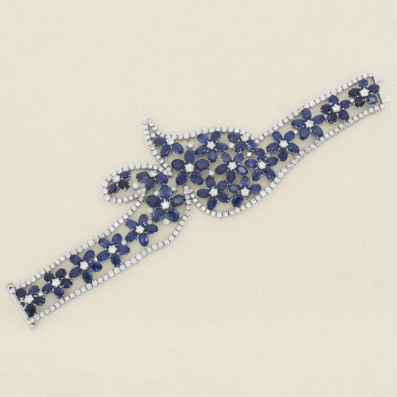 Yessayan - Bracelet en or blanc, saphirs et diamants made by 58 Facettes