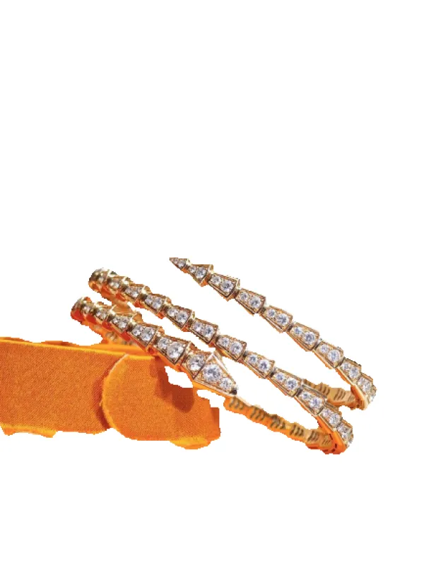 Bvlgari Serpenti Viper - Bracelet en or rose et diamants made by 58 Facettes