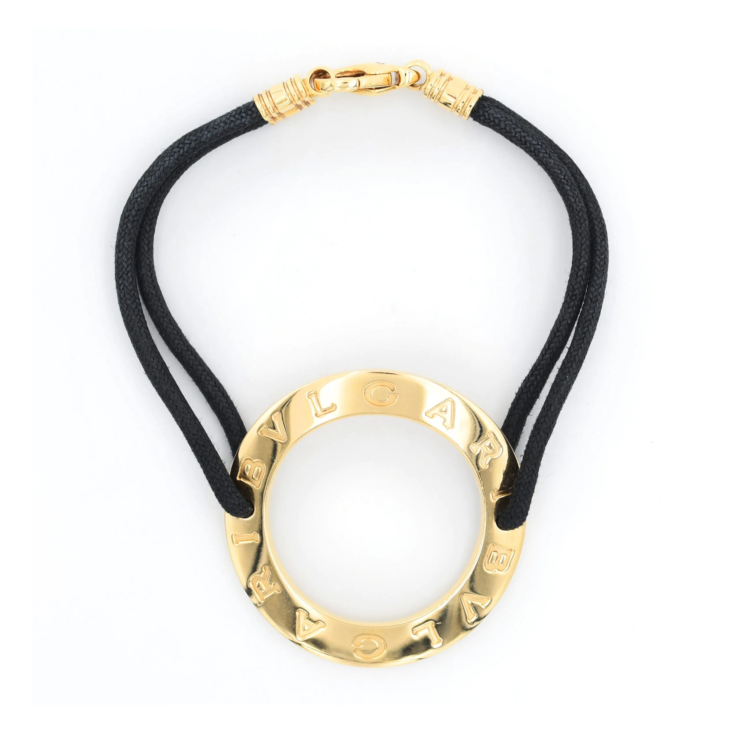 Bracelet Bulgari en or jaune avec cordon noir sold by 58 Facettes