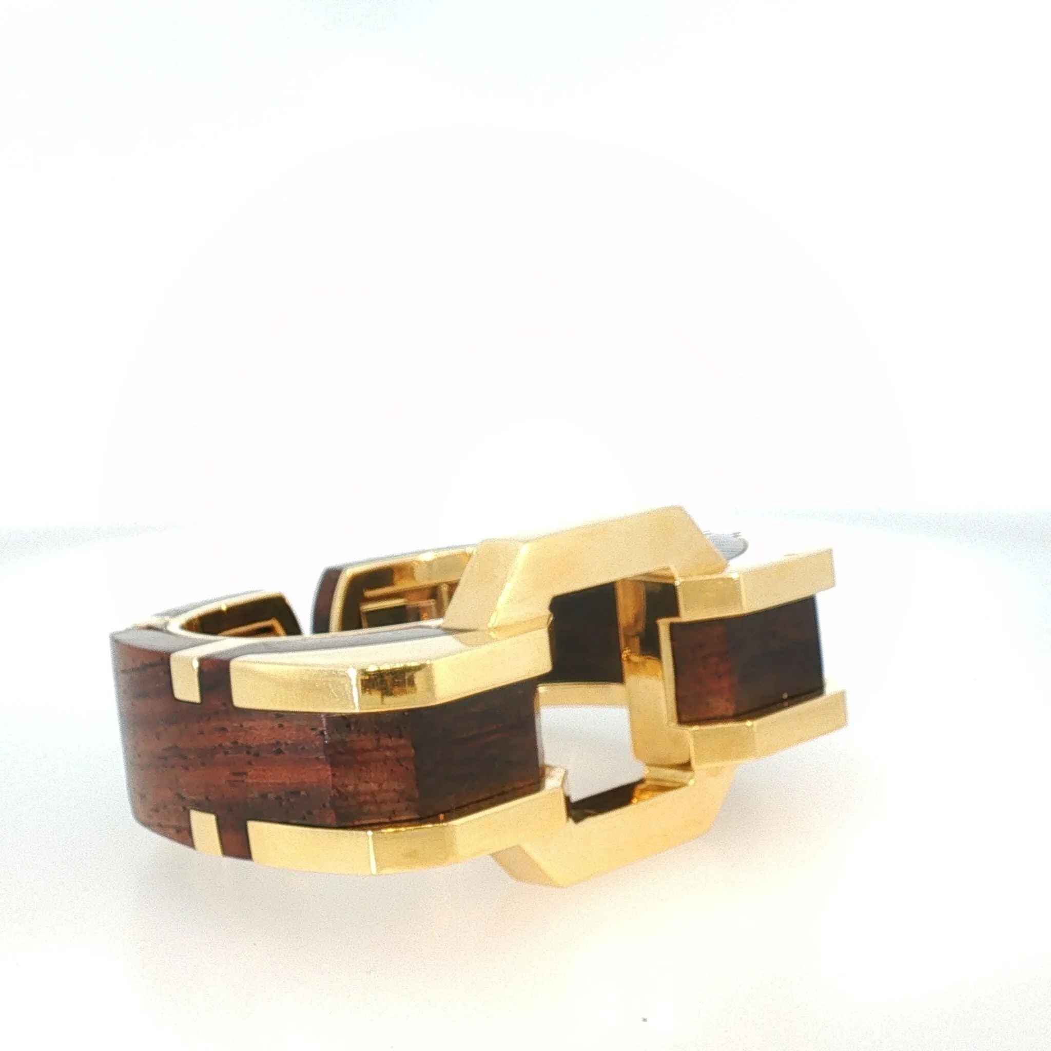 David Webb - Bracelet vintage en or jaune 18 K et bois cocobolo sold by 58 Facettes product image thumbnail 5