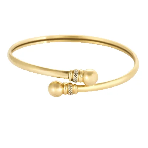 Bracelet jonc vintage croisé en or jaune 14k et diamants sold by 58 Facettes