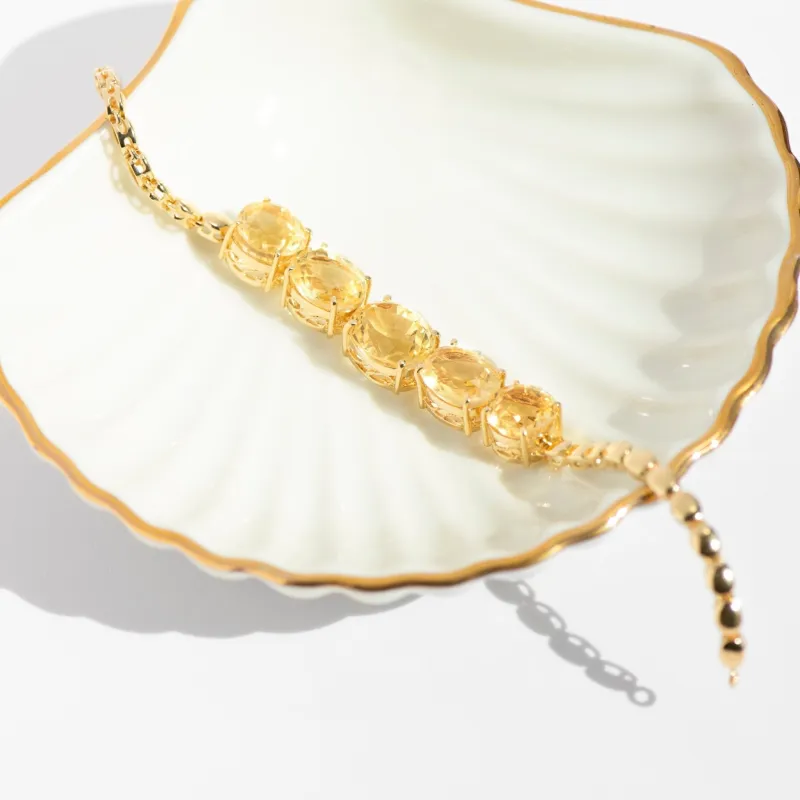 Armband vintage - Citrines en or jaune 750 (21,35 ct) made by 58 Facettes