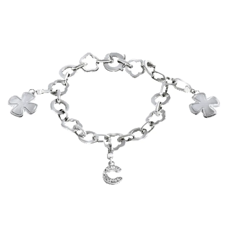 CHANEL - Bracelet avec charms en or gris et diamants made by 58 Facettes